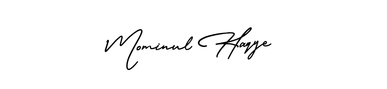 Also we have Mominul Haqye name is the best signature style. Create professional handwritten signature collection using AmerikaSignatureDemo-Regular autograph style. Mominul Haqye signature style 3 images and pictures png
