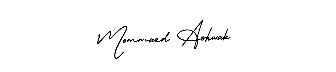 Design your own signature with our free online signature maker. With this signature software, you can create a handwritten (AmerikaSignatureDemo-Regular) signature for name Mommaed Ashwak. Mommaed Ashwak signature style 3 images and pictures png