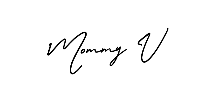 How to Draw Mommy V signature style? AmerikaSignatureDemo-Regular is a latest design signature styles for name Mommy V. Mommy V signature style 3 images and pictures png