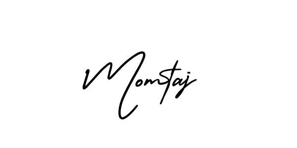 How to make Momtaj name signature. Use AmerikaSignatureDemo-Regular style for creating short signs online. This is the latest handwritten sign. Momtaj signature style 3 images and pictures png
