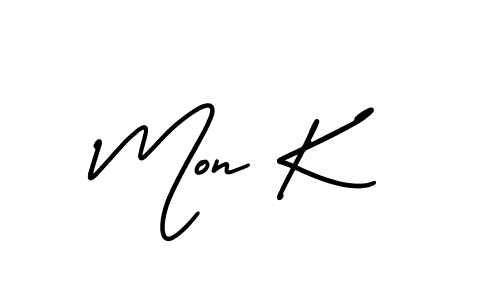 How to make Mon K signature? AmerikaSignatureDemo-Regular is a professional autograph style. Create handwritten signature for Mon K name. Mon K signature style 3 images and pictures png