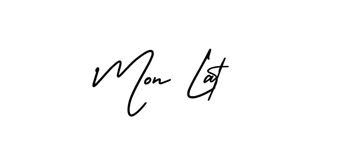 How to make Mon Lat signature? AmerikaSignatureDemo-Regular is a professional autograph style. Create handwritten signature for Mon Lat name. Mon Lat signature style 3 images and pictures png