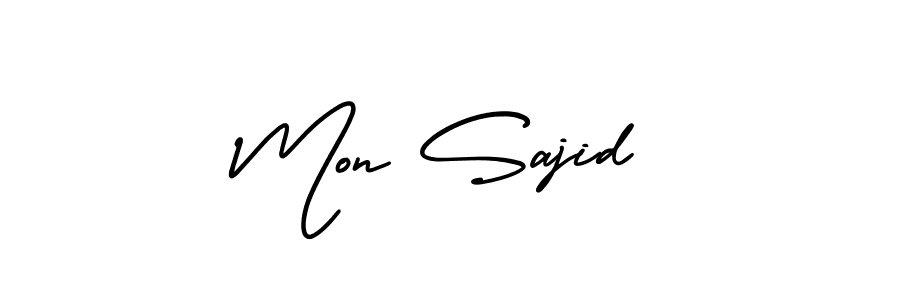 It looks lik you need a new signature style for name Mon Sajid. Design unique handwritten (AmerikaSignatureDemo-Regular) signature with our free signature maker in just a few clicks. Mon Sajid signature style 3 images and pictures png