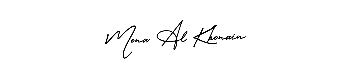 if you are searching for the best signature style for your name Mona Al Khonain. so please give up your signature search. here we have designed multiple signature styles  using AmerikaSignatureDemo-Regular. Mona Al Khonain signature style 3 images and pictures png