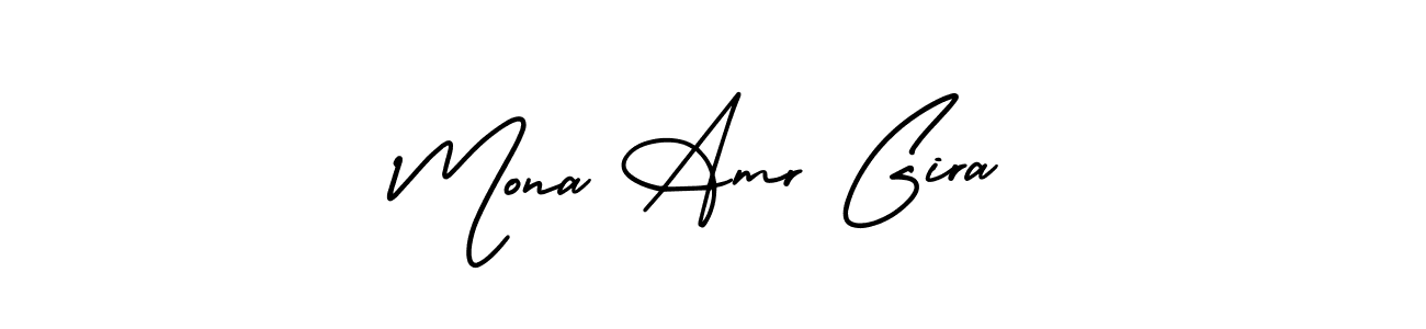 AmerikaSignatureDemo-Regular is a professional signature style that is perfect for those who want to add a touch of class to their signature. It is also a great choice for those who want to make their signature more unique. Get Mona Amr Gira name to fancy signature for free. Mona Amr Gira signature style 3 images and pictures png