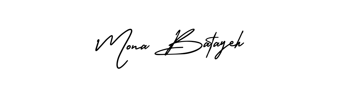 Mona Batayeh stylish signature style. Best Handwritten Sign (AmerikaSignatureDemo-Regular) for my name. Handwritten Signature Collection Ideas for my name Mona Batayeh. Mona Batayeh signature style 3 images and pictures png