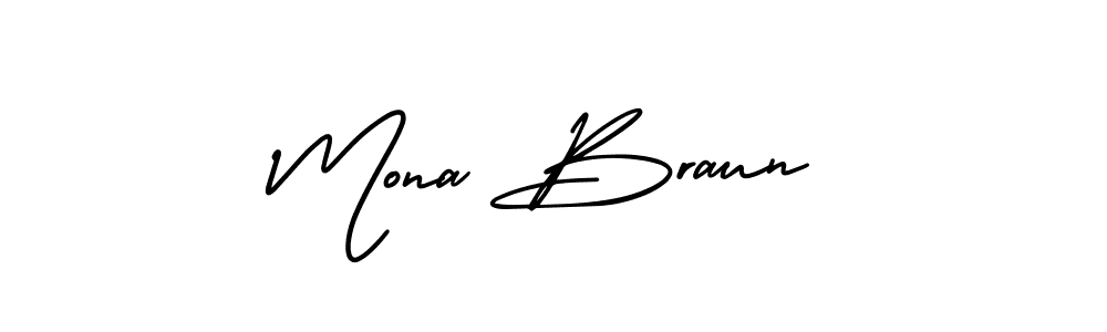 Make a beautiful signature design for name Mona Braun. With this signature (AmerikaSignatureDemo-Regular) style, you can create a handwritten signature for free. Mona Braun signature style 3 images and pictures png