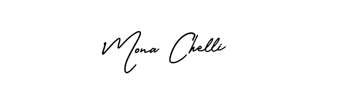 Create a beautiful signature design for name Mona Chelli. With this signature (AmerikaSignatureDemo-Regular) fonts, you can make a handwritten signature for free. Mona Chelli signature style 3 images and pictures png