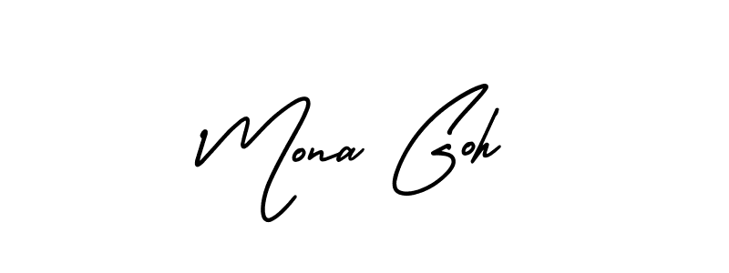 Also You can easily find your signature by using the search form. We will create Mona Goh name handwritten signature images for you free of cost using AmerikaSignatureDemo-Regular sign style. Mona Goh signature style 3 images and pictures png