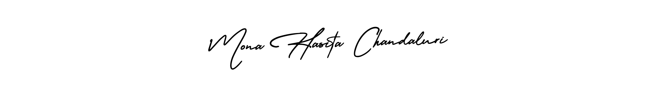 Create a beautiful signature design for name Mona Hasita Chandaluri. With this signature (AmerikaSignatureDemo-Regular) fonts, you can make a handwritten signature for free. Mona Hasita Chandaluri signature style 3 images and pictures png