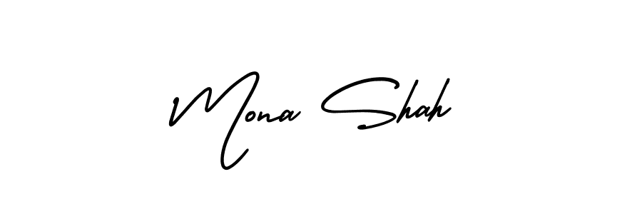 Similarly AmerikaSignatureDemo-Regular is the best handwritten signature design. Signature creator online .You can use it as an online autograph creator for name Mona Shah. Mona Shah signature style 3 images and pictures png