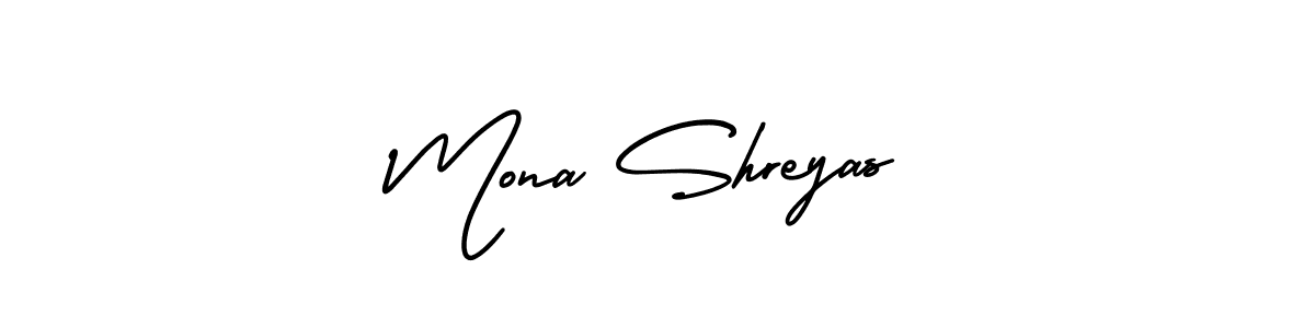 Design your own signature with our free online signature maker. With this signature software, you can create a handwritten (AmerikaSignatureDemo-Regular) signature for name Mona Shreyas. Mona Shreyas signature style 3 images and pictures png