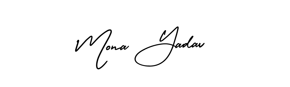 Also we have Mona Yadav name is the best signature style. Create professional handwritten signature collection using AmerikaSignatureDemo-Regular autograph style. Mona Yadav signature style 3 images and pictures png