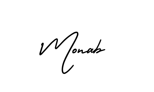 if you are searching for the best signature style for your name Monab. so please give up your signature search. here we have designed multiple signature styles  using AmerikaSignatureDemo-Regular. Monab signature style 3 images and pictures png