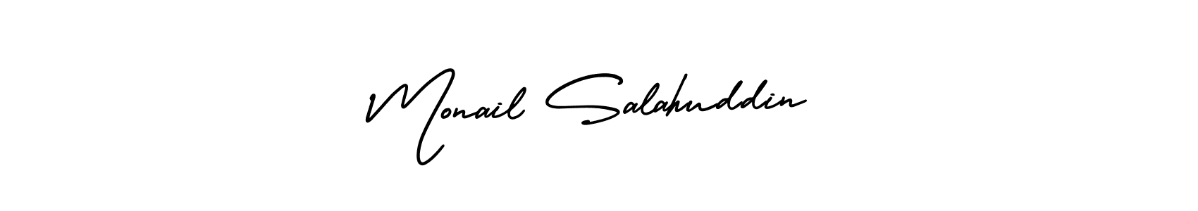 It looks lik you need a new signature style for name Monail Salahuddin. Design unique handwritten (AmerikaSignatureDemo-Regular) signature with our free signature maker in just a few clicks. Monail Salahuddin signature style 3 images and pictures png