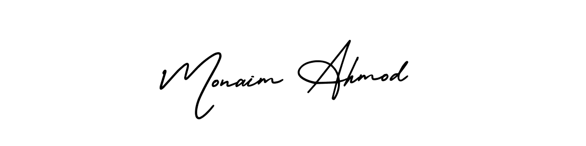 Create a beautiful signature design for name Monaim Ahmod. With this signature (AmerikaSignatureDemo-Regular) fonts, you can make a handwritten signature for free. Monaim Ahmod signature style 3 images and pictures png