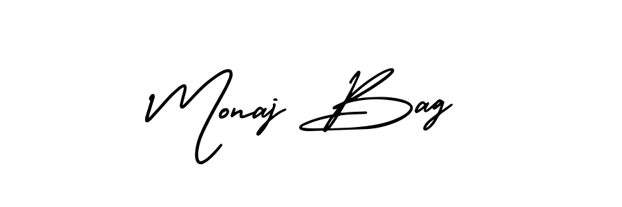 Also You can easily find your signature by using the search form. We will create Monaj Bag name handwritten signature images for you free of cost using AmerikaSignatureDemo-Regular sign style. Monaj Bag signature style 3 images and pictures png