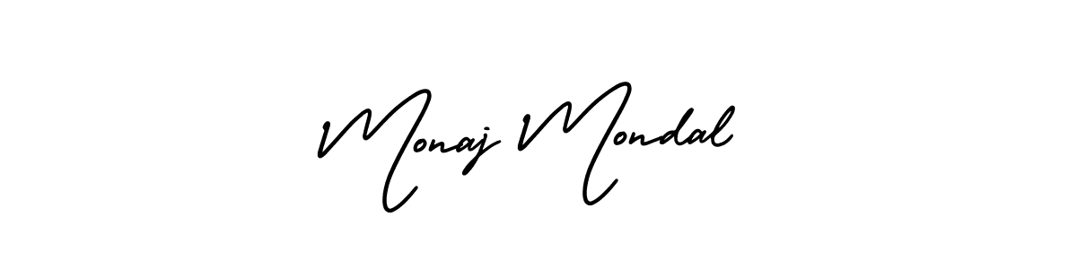 Also You can easily find your signature by using the search form. We will create Monaj Mondal name handwritten signature images for you free of cost using AmerikaSignatureDemo-Regular sign style. Monaj Mondal signature style 3 images and pictures png