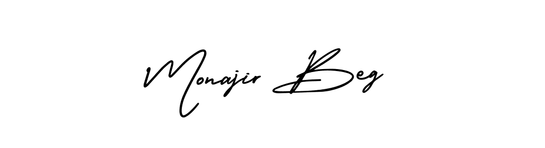 Create a beautiful signature design for name Monajir Beg. With this signature (AmerikaSignatureDemo-Regular) fonts, you can make a handwritten signature for free. Monajir Beg signature style 3 images and pictures png