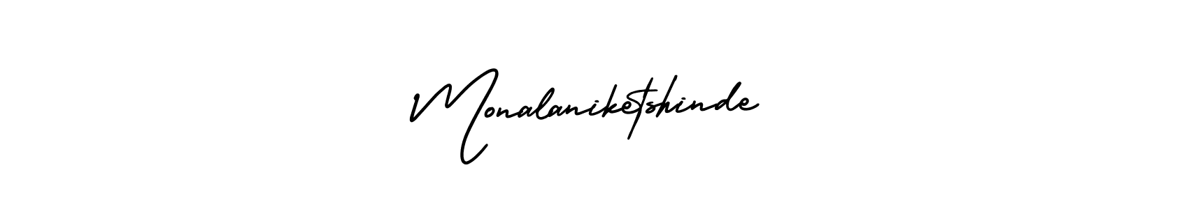 Make a beautiful signature design for name Monalaniketshinde. With this signature (AmerikaSignatureDemo-Regular) style, you can create a handwritten signature for free. Monalaniketshinde signature style 3 images and pictures png