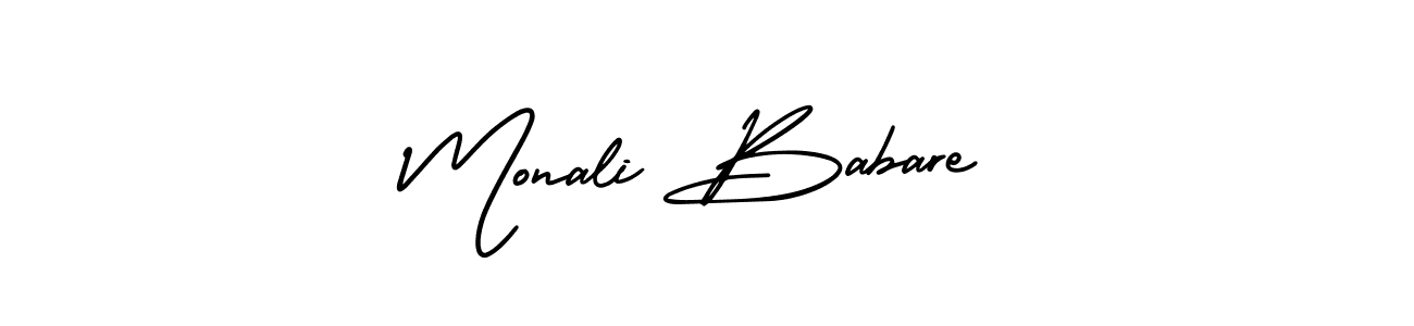 Make a beautiful signature design for name Monali Babare. With this signature (AmerikaSignatureDemo-Regular) style, you can create a handwritten signature for free. Monali Babare signature style 3 images and pictures png