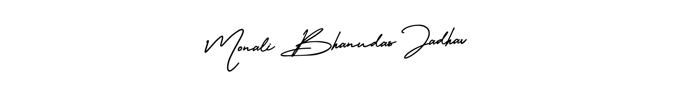 How to make Monali Bhanudas Jadhav name signature. Use AmerikaSignatureDemo-Regular style for creating short signs online. This is the latest handwritten sign. Monali Bhanudas Jadhav signature style 3 images and pictures png