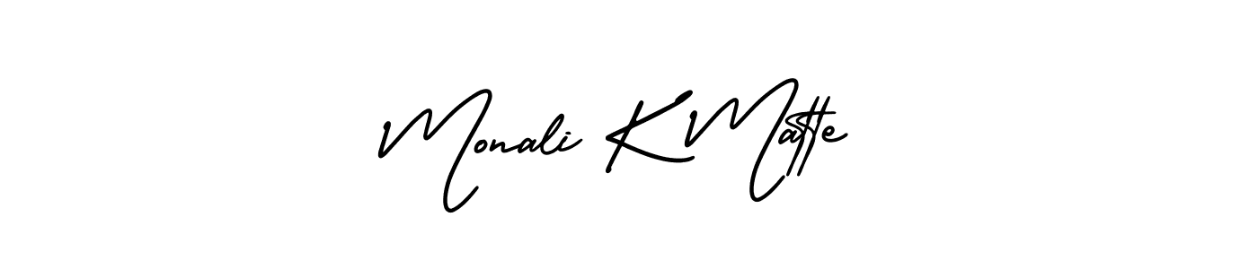 Similarly AmerikaSignatureDemo-Regular is the best handwritten signature design. Signature creator online .You can use it as an online autograph creator for name Monali K Matte. Monali K Matte signature style 3 images and pictures png