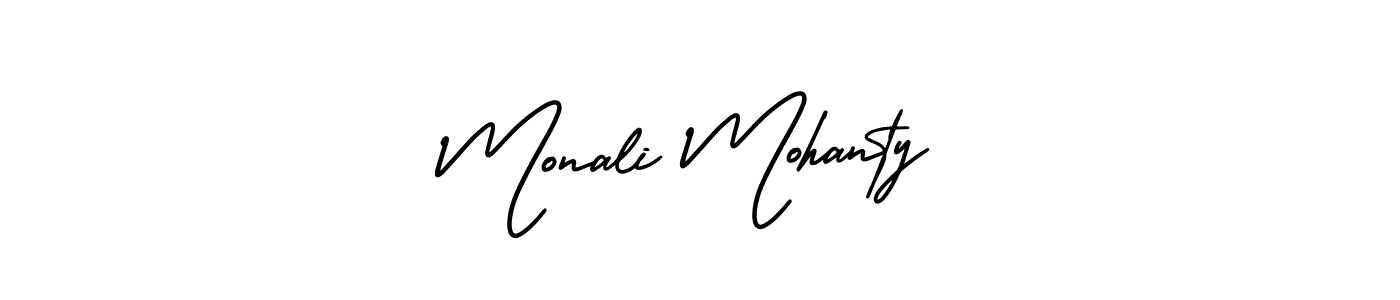 Monali Mohanty stylish signature style. Best Handwritten Sign (AmerikaSignatureDemo-Regular) for my name. Handwritten Signature Collection Ideas for my name Monali Mohanty. Monali Mohanty signature style 3 images and pictures png