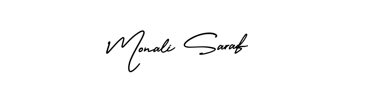 Similarly AmerikaSignatureDemo-Regular is the best handwritten signature design. Signature creator online .You can use it as an online autograph creator for name Monali Saraf. Monali Saraf signature style 3 images and pictures png