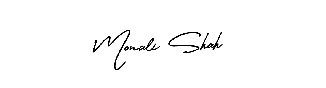 It looks lik you need a new signature style for name Monali Shah. Design unique handwritten (AmerikaSignatureDemo-Regular) signature with our free signature maker in just a few clicks. Monali Shah signature style 3 images and pictures png