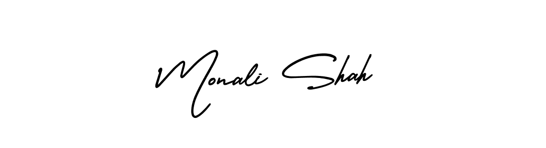 How to Draw Monali Shah signature style? AmerikaSignatureDemo-Regular is a latest design signature styles for name Monali Shah. Monali Shah signature style 3 images and pictures png