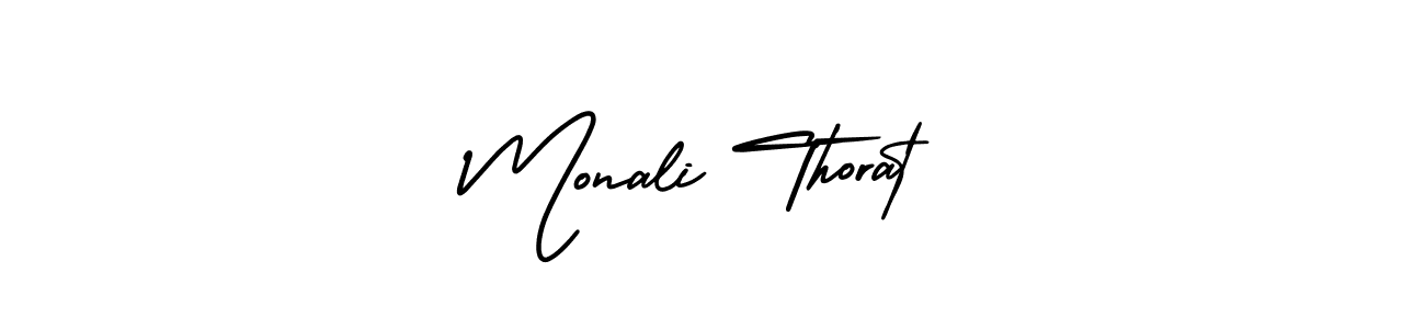 This is the best signature style for the Monali Thorat name. Also you like these signature font (AmerikaSignatureDemo-Regular). Mix name signature. Monali Thorat signature style 3 images and pictures png