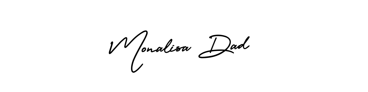AmerikaSignatureDemo-Regular is a professional signature style that is perfect for those who want to add a touch of class to their signature. It is also a great choice for those who want to make their signature more unique. Get Monalisa Dad name to fancy signature for free. Monalisa Dad signature style 3 images and pictures png
