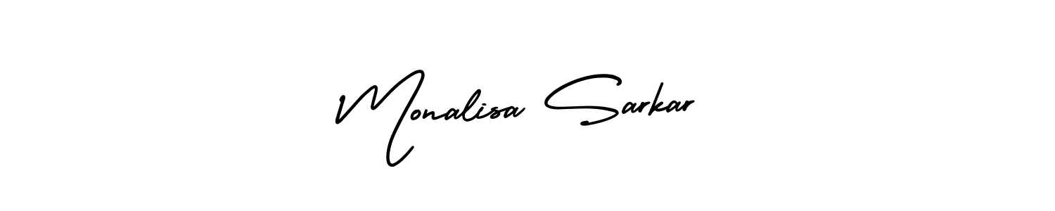 How to make Monalisa Sarkar name signature. Use AmerikaSignatureDemo-Regular style for creating short signs online. This is the latest handwritten sign. Monalisa Sarkar signature style 3 images and pictures png