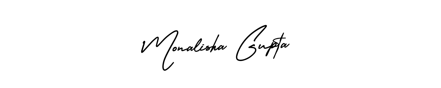 Make a beautiful signature design for name Monalisha Gupta. With this signature (AmerikaSignatureDemo-Regular) style, you can create a handwritten signature for free. Monalisha Gupta signature style 3 images and pictures png