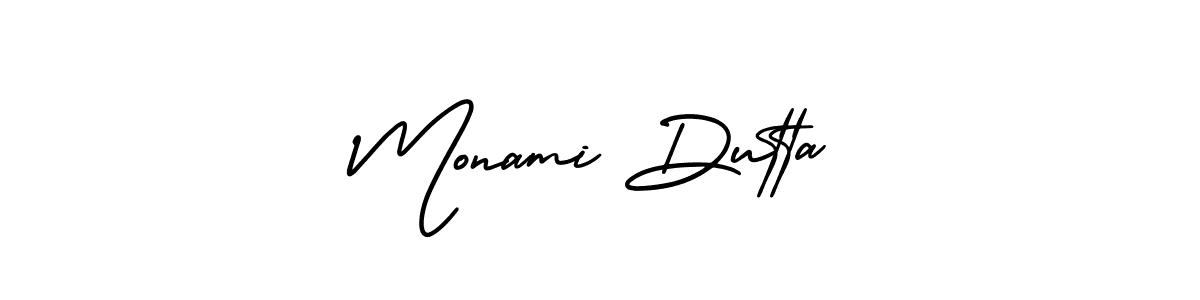 This is the best signature style for the Monami Dutta name. Also you like these signature font (AmerikaSignatureDemo-Regular). Mix name signature. Monami Dutta signature style 3 images and pictures png