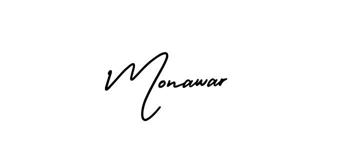 It looks lik you need a new signature style for name Monawar. Design unique handwritten (AmerikaSignatureDemo-Regular) signature with our free signature maker in just a few clicks. Monawar signature style 3 images and pictures png