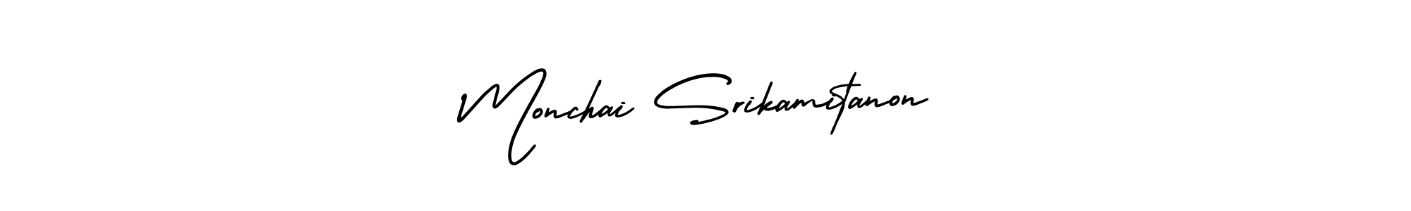 Make a beautiful signature design for name Monchai Srikamitanon. With this signature (AmerikaSignatureDemo-Regular) style, you can create a handwritten signature for free. Monchai Srikamitanon signature style 3 images and pictures png