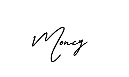 Make a beautiful signature design for name Moncy. With this signature (AmerikaSignatureDemo-Regular) style, you can create a handwritten signature for free. Moncy signature style 3 images and pictures png