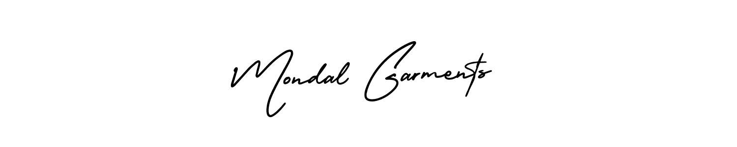 Make a short Mondal Garments signature style. Manage your documents anywhere anytime using AmerikaSignatureDemo-Regular. Create and add eSignatures, submit forms, share and send files easily. Mondal Garments signature style 3 images and pictures png