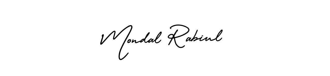 if you are searching for the best signature style for your name Mondal Rabiul. so please give up your signature search. here we have designed multiple signature styles  using AmerikaSignatureDemo-Regular. Mondal Rabiul signature style 3 images and pictures png