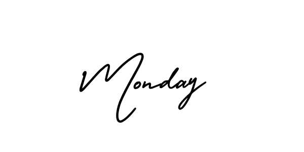 Make a beautiful signature design for name Monday. With this signature (AmerikaSignatureDemo-Regular) style, you can create a handwritten signature for free. Monday signature style 3 images and pictures png