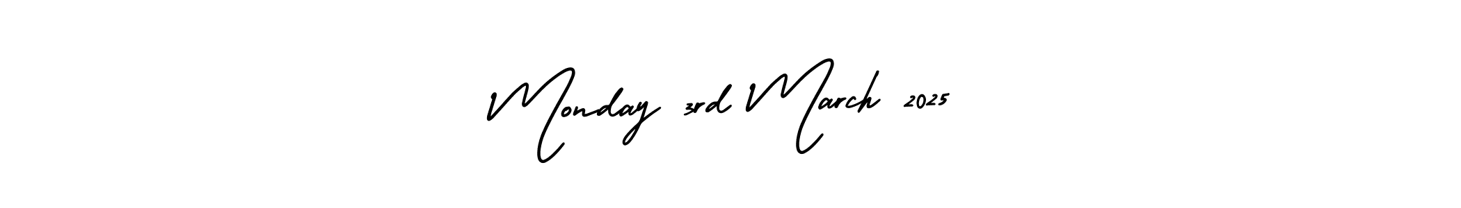 Make a beautiful signature design for name Monday 3rd March 2025. With this signature (AmerikaSignatureDemo-Regular) style, you can create a handwritten signature for free. Monday 3rd March 2025 signature style 3 images and pictures png
