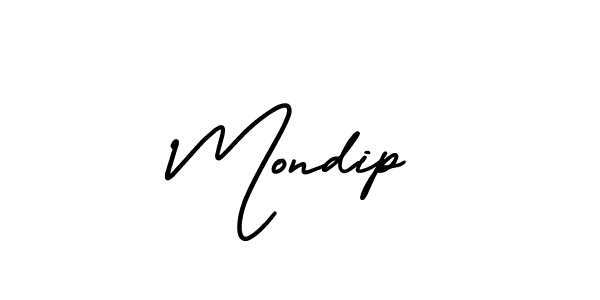 Create a beautiful signature design for name Mondip. With this signature (AmerikaSignatureDemo-Regular) fonts, you can make a handwritten signature for free. Mondip signature style 3 images and pictures png