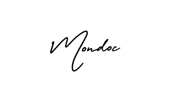 You should practise on your own different ways (AmerikaSignatureDemo-Regular) to write your name (Mondoc) in signature. don't let someone else do it for you. Mondoc signature style 3 images and pictures png