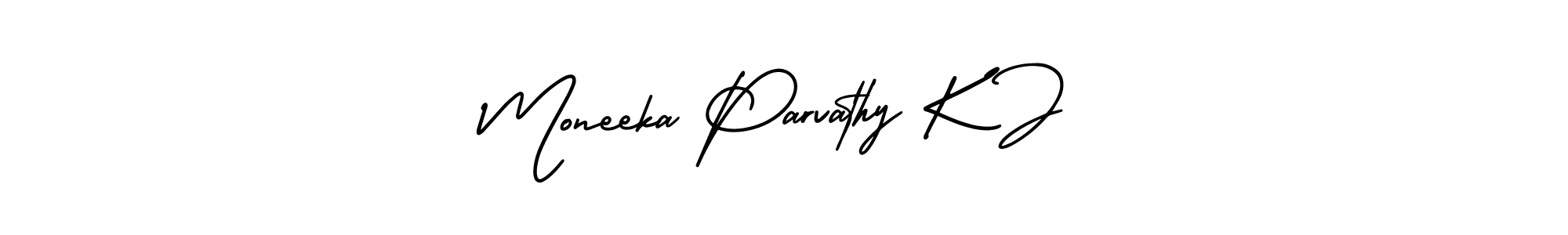 Design your own signature with our free online signature maker. With this signature software, you can create a handwritten (AmerikaSignatureDemo-Regular) signature for name Moneeka Parvathy K J. Moneeka Parvathy K J signature style 3 images and pictures png