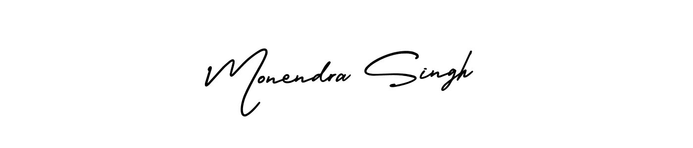 Monendra Singh stylish signature style. Best Handwritten Sign (AmerikaSignatureDemo-Regular) for my name. Handwritten Signature Collection Ideas for my name Monendra Singh. Monendra Singh signature style 3 images and pictures png
