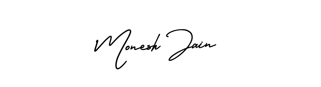 Also You can easily find your signature by using the search form. We will create Monesh Jain name handwritten signature images for you free of cost using AmerikaSignatureDemo-Regular sign style. Monesh Jain signature style 3 images and pictures png