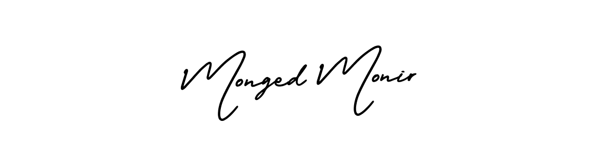 It looks lik you need a new signature style for name Monged Monir. Design unique handwritten (AmerikaSignatureDemo-Regular) signature with our free signature maker in just a few clicks. Monged Monir signature style 3 images and pictures png