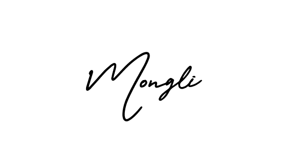 The best way (AmerikaSignatureDemo-Regular) to make a short signature is to pick only two or three words in your name. The name Mongli include a total of six letters. For converting this name. Mongli signature style 3 images and pictures png